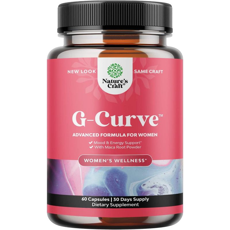 G-Curve Advanced Formula Capsules for Women, Butt and Breast Enhancement Pills, Body Sculpting Curves Capsules, Nature's Craft, 60ct, 1 of 6