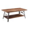 Weathered Sandy Storage Coffee Table ¨C Rustic Wooden Top with Open Compartment & Metal "X" Accents - 2 of 4