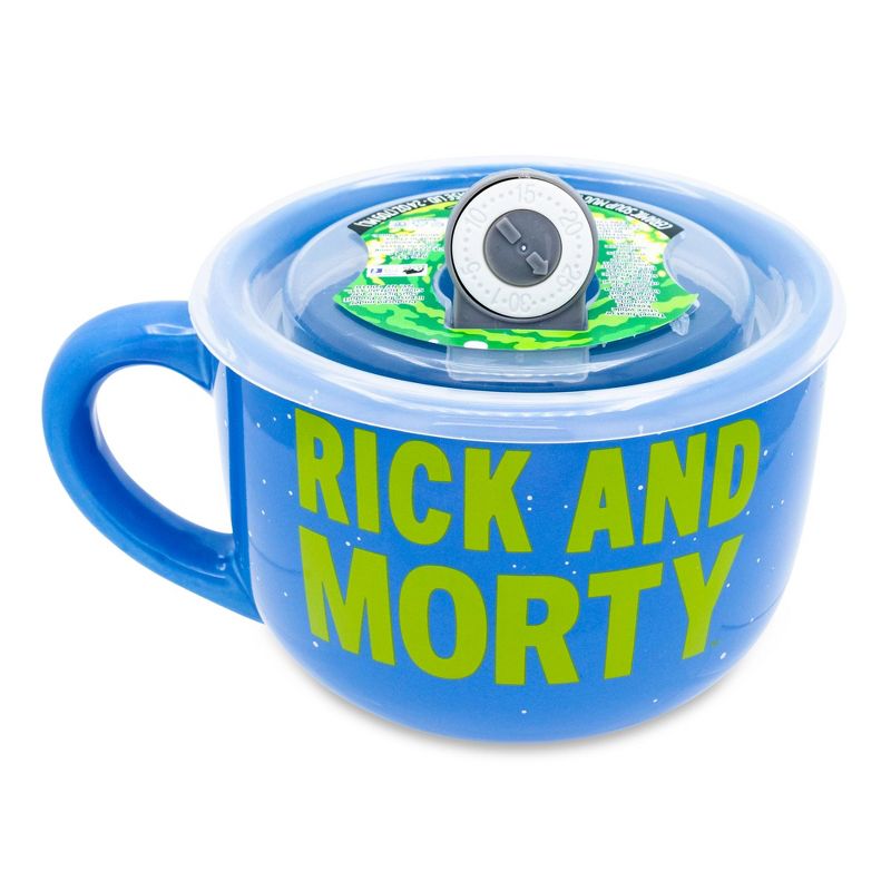 Silver Buffalo Rick and Morty Portal Heads Ceramic Soup Mug With Lid | Holds 24 Ounces, 3 of 7
