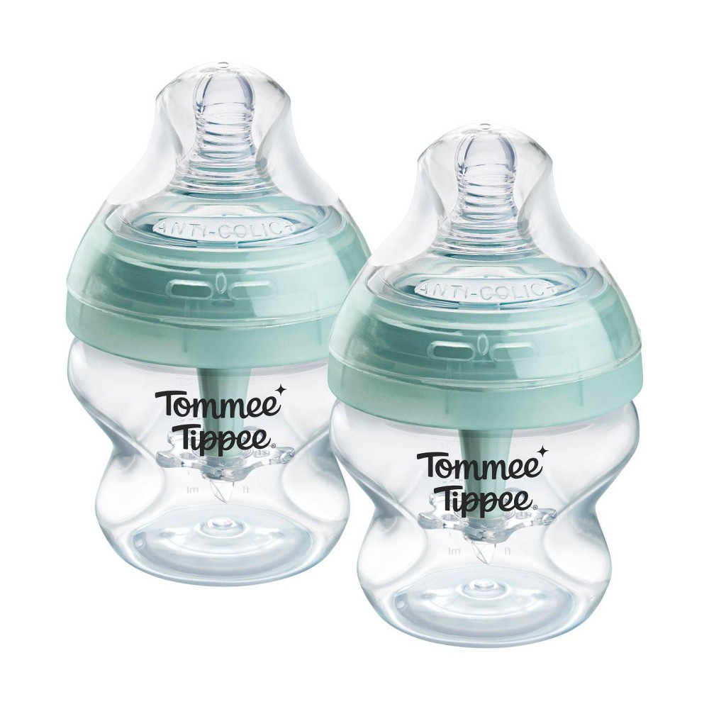 Photos - Baby Bottle / Sippy Cup Tommee Tippee Advanced Baby Bottles Nipple 0m+ - Clear - Extra-Slow Flow - 5 fl oz/2pk: BPA-Free, Silicone Nipple 