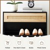 Rattan Slim Shoe Cabinet With 2 Flip Drawers & Adjustable Shelf, Tall Shoe Storage Organizer with Metal Legs,   for Entryway, Entrance, Hallway - 4 of 4