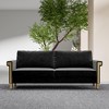 VASIP Velvet Sofa and Chair Combo, Plush Black Couch and Armchair with Gold Metal Accents, Deep Seats - 3 of 4