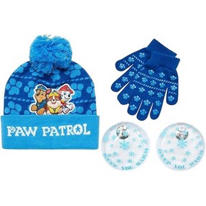 Nicklelodeon Paw Patrol Boy's Winter Hat and Gloves Set Size Age 4-7, Paw Patrol Blue Glove with Handwarmers - 1 of 4