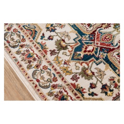 Elegant Ivory Heirloom-Inspired 2'3" X 8' Wool Blend Runner Rug