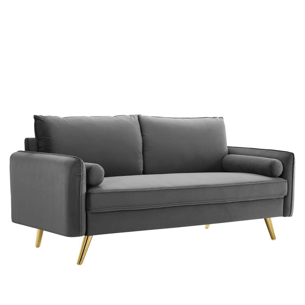 Photos - Sofa Modway Revive Performance Velvet  Gray  