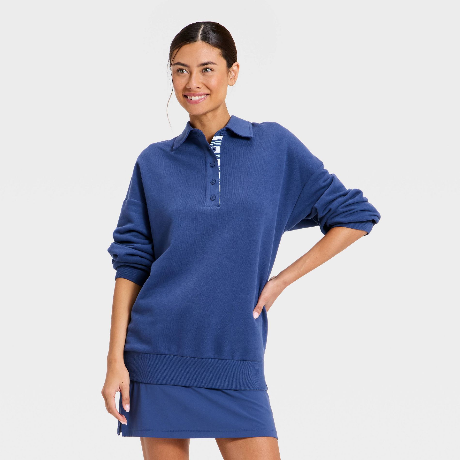 Women's French Terry Polo Sweatshirt - JoyLab™