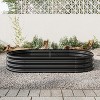 Raised Garden Bed Outdoor, Oval Large Metal Raised Planter Bed for for Plants, Vegetables, and Flowers - Black - 2 of 4