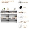 Shoe Cabinet with 4 Flip Drawers, Wooden Shoe Organizer with Adjustable Shelf - 3 of 4