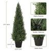 Whizmax 3/4/5FT Artificial Cedar Outdoor Artificial Shrub UV Resistant Foliage Potted Interior Porch Plants Artificial Outdoor Trimmed Topiary Trees - 3 of 4