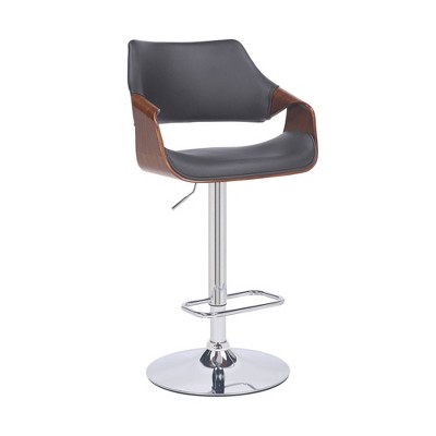 Aspen Adjustable Faux Leather Metal Swivel Barstool - Armen Living