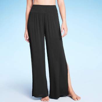 Women's Smocked Waist Side Slit Cover Up Pants - Kona Sol™