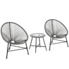COZONY 3 Piece Patio Egg Chair Set, Modern Rattan Bistro Furniture with Glass Table, Adjustable Footrest for Balcony, Garden, Backyard - 2 of 4