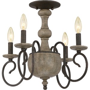 Castile 4-Light Rustic Black Semi-Flush Mount Light - 1 of 4