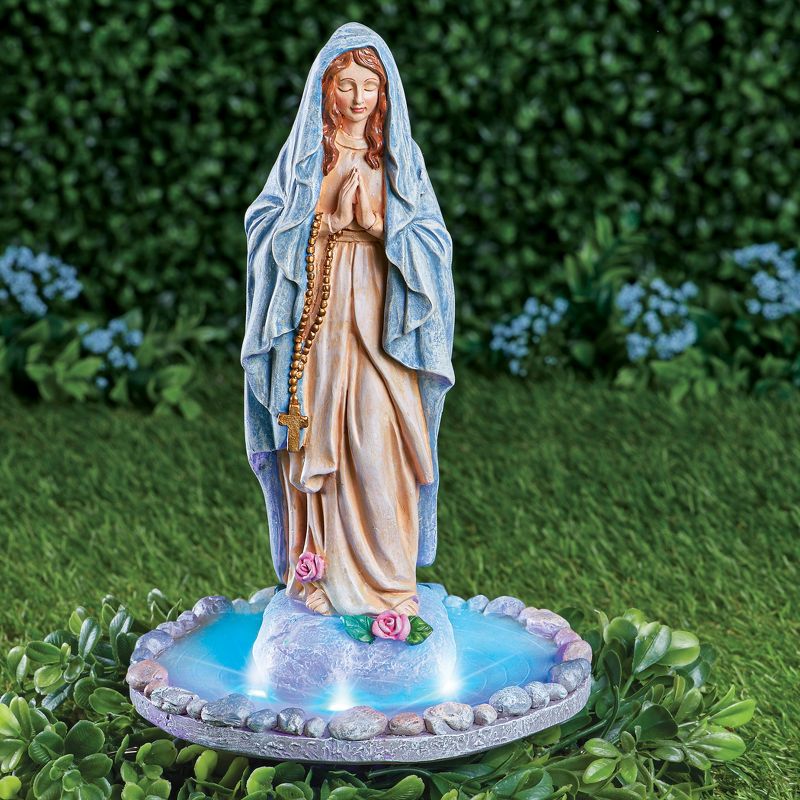 Collections Etc Solar Hand-Painted Blessed Virgin Mary Garden Statue NO SIZE, 2 of 3