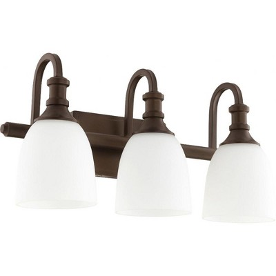 Quorum Lighting Richmond Glass 3-Light Oiled Bronze Wall Sconce