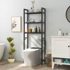 Tangkula Over-The-Toilet Storage Shelf Space Saving Metal Bathroom Organizer Hooks Brown - 2 of 4