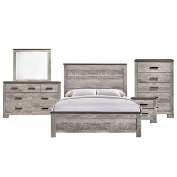 5pc Full Adam Panel Bedroom Set Gray - Picket House Furnishings