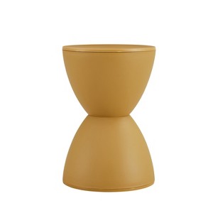 Vynxaria Mustard Yellow End Tables - Stylish Plastic Side Stool - 1 of 4