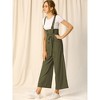 Allegra K Women's High Waist Wide Leg Belted Button Long Overalls Jumpsuit - 2 of 4