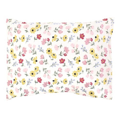 Hudson Baby Infant Girl Cotton Toddler Pillow Case, Soft Painted Floral, One Size - image 1 of 2