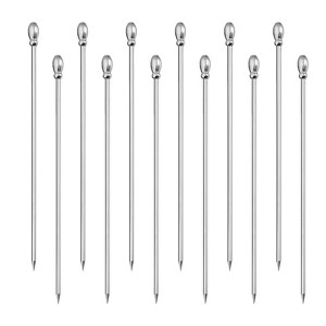 Unique Bargains Stainless Steel Metal Drink Appetizer Cocktail Picks 4.3" - 1 of 4