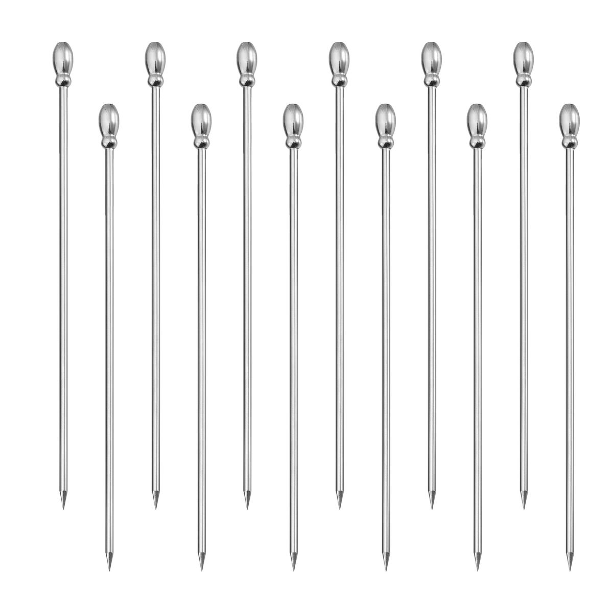 Unique Bargains Stainless Steel Metal Drink Appetizer Cocktail Picks 4.3"