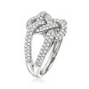 Ross-Simons 0.75 ct. t.w. Diamond Woven Knot Ring in Sterling Silver - 3 of 4