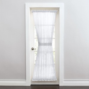 BrylaneHome BH Studio Sheer Voile Door Panel With Tiebacks - 1 of 4