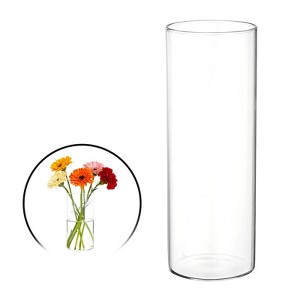 Unique Bargains Glass Bouquet Floating Candle Decorative Cylinder Vase Clear - 1 of 4