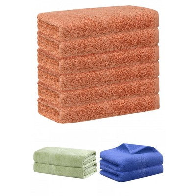 REGALWOVEN Absorbent Solid Bath Hand Face Cloths Cotton Towels 3 Piece Sets