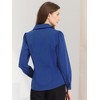 Allegra K Women's Elegant Collar V Neck Long Sleeve Work Office Satin Button Down Shirt - 4 of 4