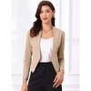 INSPIRE CHIC Women's Collarless Work Office Long Sleeve Cropped Blazers - 3 of 4