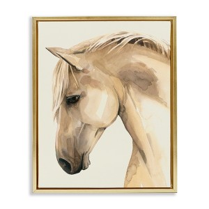 Stupell Industries Country Horse Farm Animal Portrait Floating Frame Canvas Art, Gold, 17" x 21" - 1 of 4