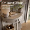 Stead Farmhouse Half Moon Console Table - Small Entry Table with Storage for Narrow Spaces, Modern Home Decor, Weathered White - 3 of 4