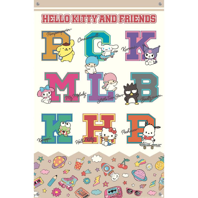 Trends International Hello Kitty and Friends: 24 College Letter - Group Unframed Wall Poster Prints, 4 of 7