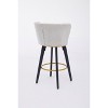 TiramisuBest Counter Bar Stools Set of 2, 360° Swivel Upholstered Barstools with Backs and Metal Legs, 26" H Seat, Velvet Fabric,Goldy Footrest - 2 of 4