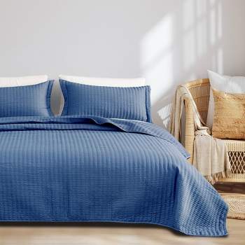 Solid Basketweave Quilt Bedding Set - Isla Jade