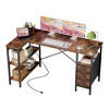 FONTOI 55 Inch L-Shape Computer Desk Game Desk with 3 Drawers USB Interface, Workstation Working Table with Open Shelf, Brown, 55.1"* 31.5"*29.5" - 2 of 4