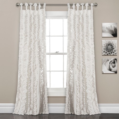 White deals ruffle curtains