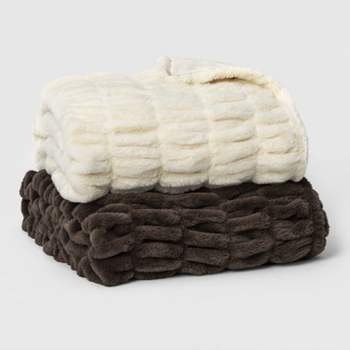 60" x 86" Faux Fur Oversized Bed Throw - Threshold Signature™