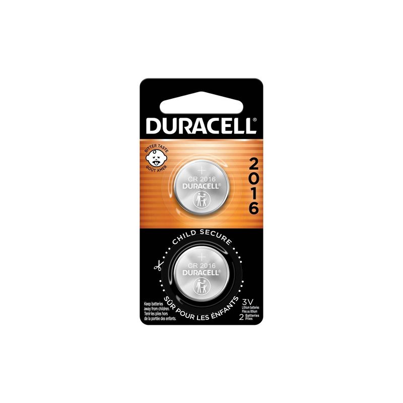 Duracell 2016 Batteries Lithium Coin Button - 2 Pack - Specialty Battery w/ Bitterant Technology, 1 of 12
