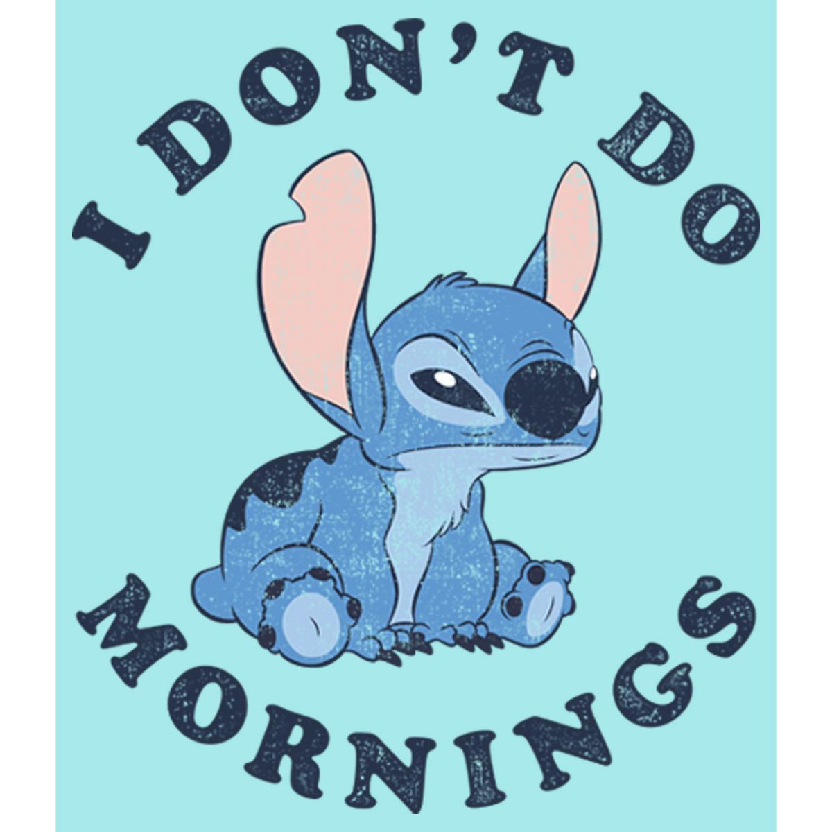 Juniors Womens Lilo & Stitch I Don't Do Mornings Light Blue Racerback Tank Top - thumbnail 10