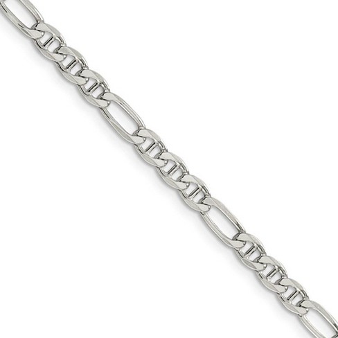 Black Bow Jewelry 3.75mm Sterling Silver Solid Figaro Anchor Chain Bracelet - image 1 of 4