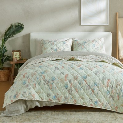 Patina Vie Reversible Vintage Coastal Quilt Set