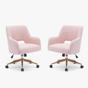 WestinTrends Genevieve Mid-Century Modern Swivel Office Chair With Wheels (Set Of 2) - 1 of 4