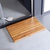 Teak Shower Mat, Wooden Shower Mat With Non-slip Pad, Lath, 23.62x15.75 In Wood Floor Sturdy Mat For Indoor, Home, Apartment, Bathroom, Outdoor - 3 of 4
