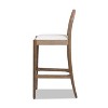 PAGED 43.5" High Bar Stools Set of 2 Modern Upholstered Counter Stools with Rattan Back and Wooden Legs for Dining Room - 3 of 4