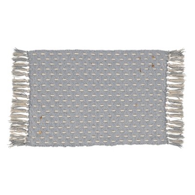 Gray and Natural Jute Cotton Woven Placemats, Set of 4