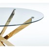 Glass Top Dining Table with Cross Metal Legs, Round/Square Kitchen Table for 4-6 - ModernLuxe - 4 of 4