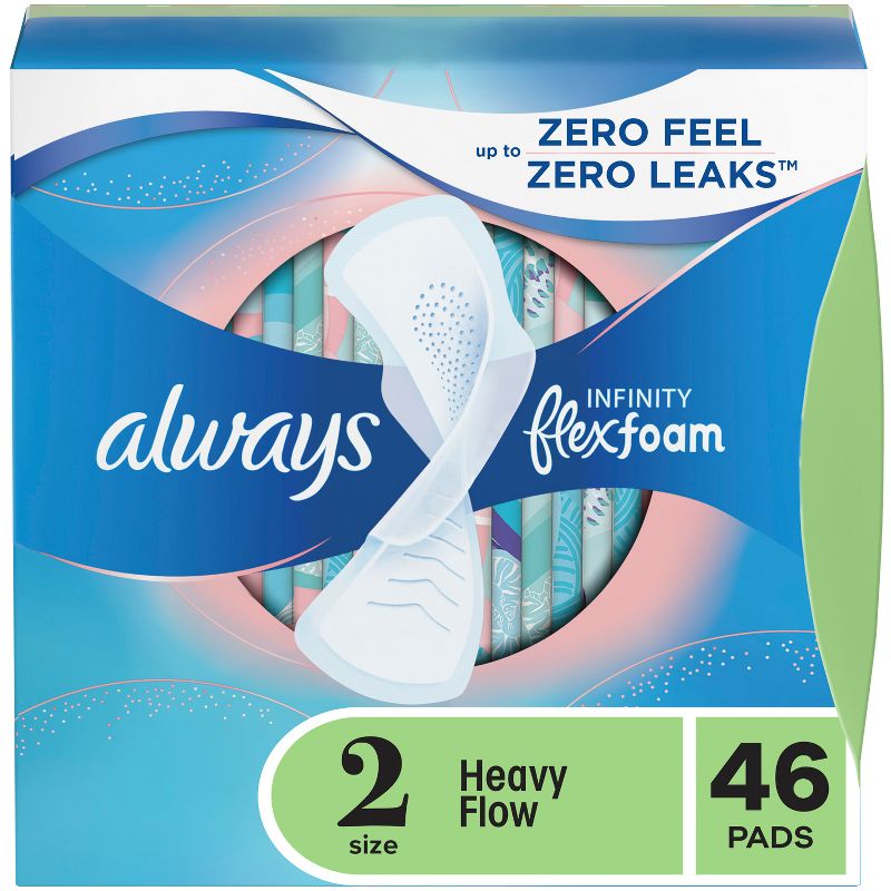 Always Infinity FlexFoam Pads for Women - Size 2 - Super Absorbency - Unscented, 1 of 10